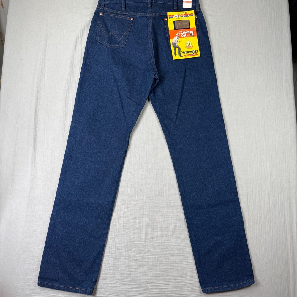 Wrangler 13MWZ Cowboy Cut Original Fit Jeans Mens 35x36 Indigo Blue Rigid Denim - Picture 3 of 7
